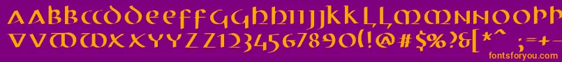 Electrunciale Font – Orange Fonts on Purple Background