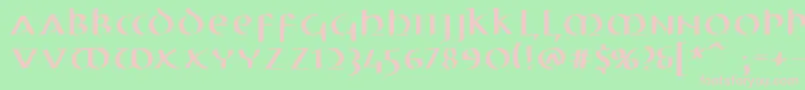 Electrunciale Font – Pink Fonts on Green Background