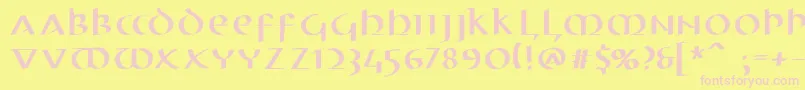 Electrunciale Font – Pink Fonts on Yellow Background
