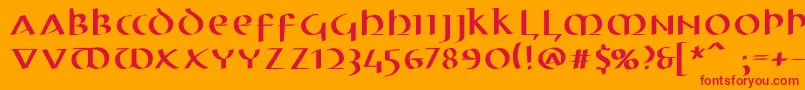 Electrunciale Font – Red Fonts on Orange Background