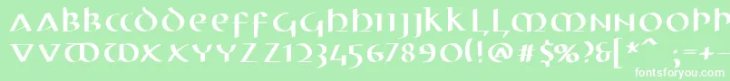 Electrunciale Font – White Fonts on Green Background