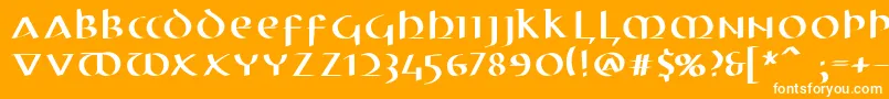 Шрифт Electrunciale – белые шрифты на оранжевом фоне