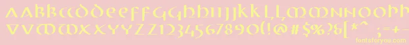 Electrunciale Font – Yellow Fonts on Pink Background