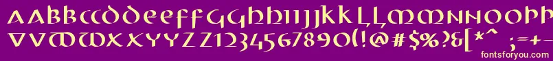 Electrunciale Font – Yellow Fonts on Purple Background