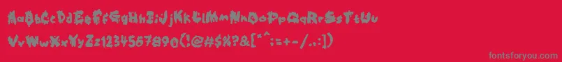フォントKookaburra – 赤い背景に灰色の文字