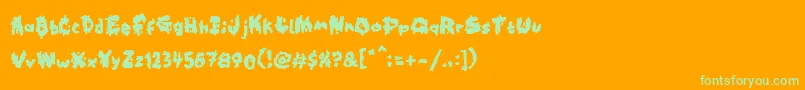 Kookaburra Font – Green Fonts on Orange Background