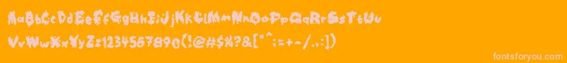 Kookaburra-Schriftart – Rosa Schriften auf orangefarbenem Hintergrund