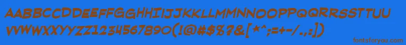 Redstatebluestatebb ffy Font – Brown Fonts on Blue Background