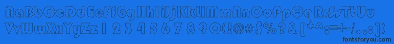 CircleBlackHollow-Schriftart – Schwarze Schriften auf blauem Hintergrund