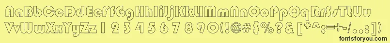 CircleBlackHollow Font – Black Fonts on Yellow Background