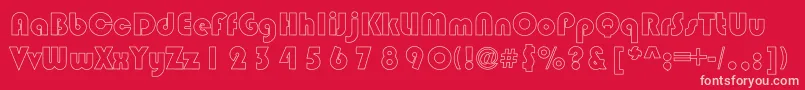 CircleBlackHollow Font – Pink Fonts on Red Background