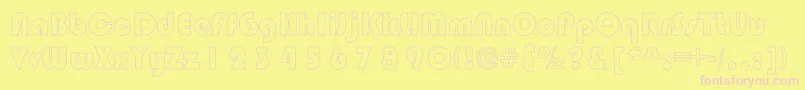 CircleBlackHollow-Schriftart – Rosa Schriften auf gelbem Hintergrund