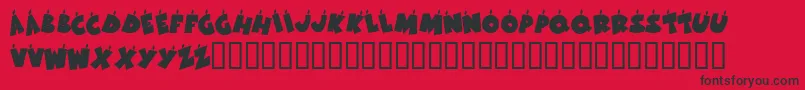 KrBirthdayLetters Font – Black Fonts on Red Background