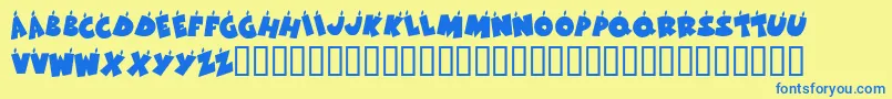 KrBirthdayLetters Font – Blue Fonts on Yellow Background