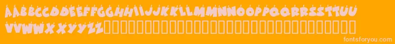 KrBirthdayLetters-Schriftart – Rosa Schriften auf orangefarbenem Hintergrund