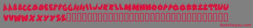 KrBirthdayLetters Font – Red Fonts on Gray Background