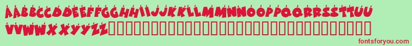 KrBirthdayLetters Font – Red Fonts on Green Background