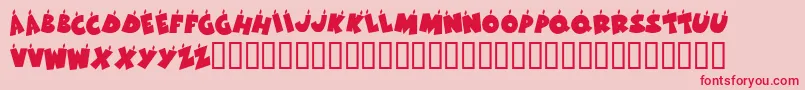 KrBirthdayLetters-Schriftart – Rote Schriften auf rosa Hintergrund