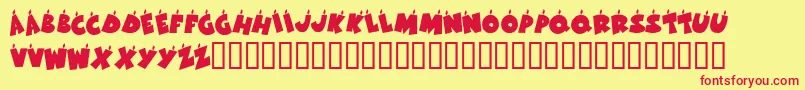 fuente KrBirthdayLetters – Fuentes Rojas Sobre Fondo Amarillo