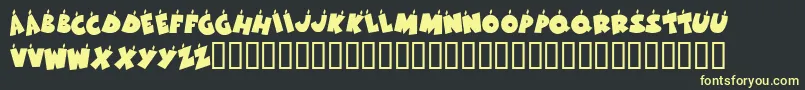 KrBirthdayLetters Font – Yellow Fonts on Black Background