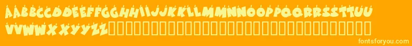 フォントKrBirthdayLetters – オレンジの背景に黄色の文字