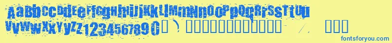 Punkassbitch Font – Blue Fonts on Yellow Background