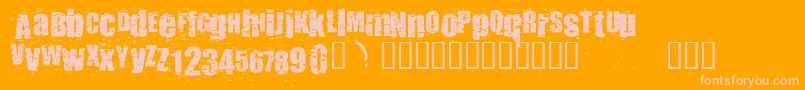 Punkassbitch Font – Pink Fonts on Orange Background