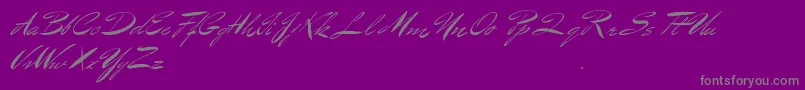 BluelminBenedict-Schriftart – Graue Schriften auf violettem Hintergrund