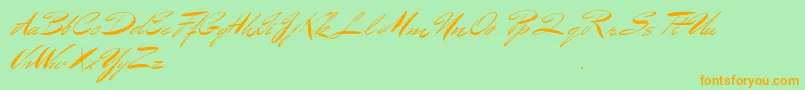 BluelminBenedict Font – Orange Fonts on Green Background