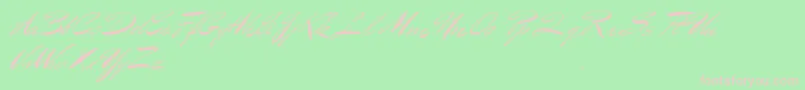 BluelminBenedict-Schriftart – Rosa Schriften auf grünem Hintergrund