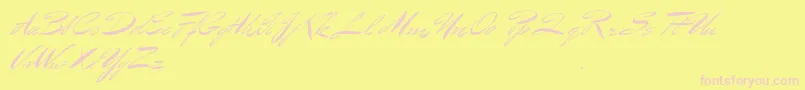 Шрифт BluelminBenedict – розовые шрифты на жёлтом фоне
