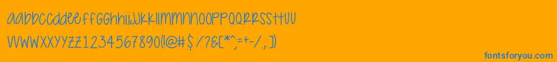 フォントSorry...WereClosed – オレンジの背景に青い文字