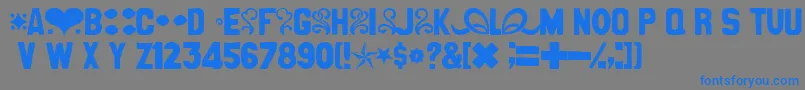 フォントCancanDeBois – 灰色の背景に青い文字