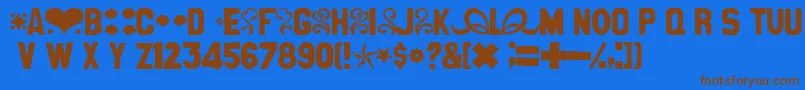 CancanDeBois-Schriftart – Braune Schriften auf blauem Hintergrund