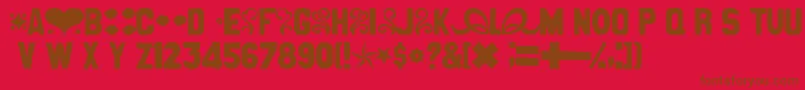 CancanDeBois-Schriftart – Braune Schriften auf rotem Hintergrund