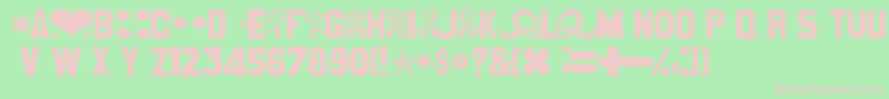 CancanDeBois-fontti – vaaleanpunaiset fontit vihreällä taustalla