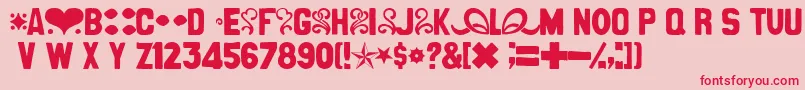 CancanDeBois-fontti – punaiset fontit vaaleanpunaisella taustalla