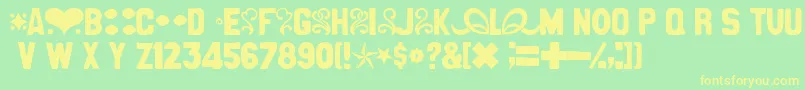 CancanDeBois Font – Yellow Fonts on Green Background