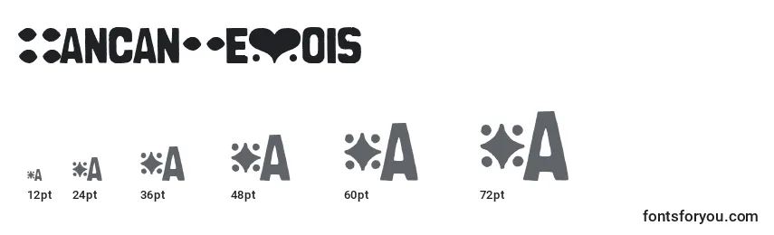 CancanDeBois Font Sizes