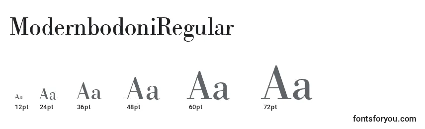 Размеры шрифта ModernbodoniRegular