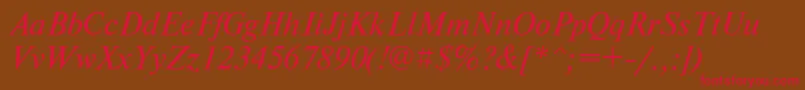 NewtonfttItalic Font – Red Fonts on Brown Background