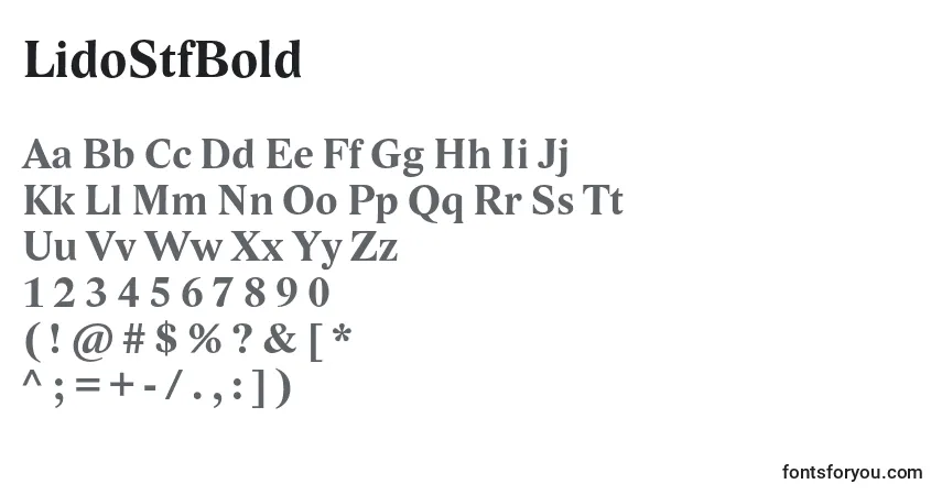 Czcionka LidoStfBold – alfabet, cyfry, specjalne znaki