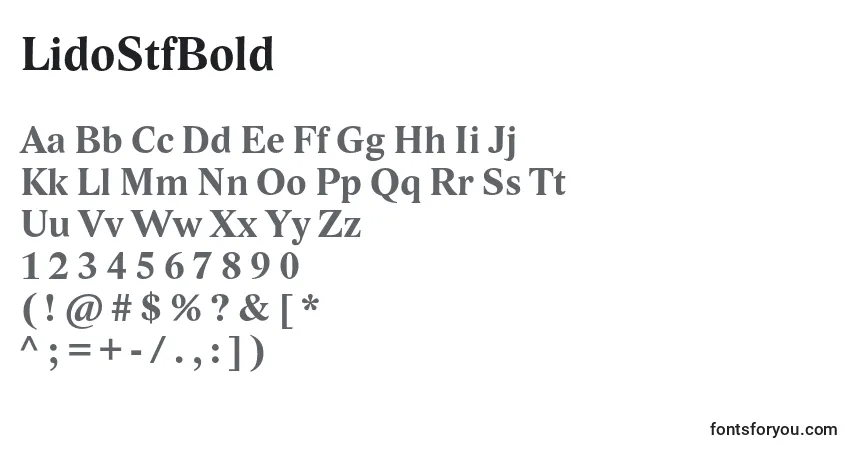 Police LidoStfBold - Alphabet, Chiffres, Caractères Spéciaux