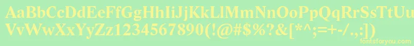 LidoStfBold-Schriftart – Gelbe Schriften auf grünem Hintergrund