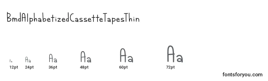 Размеры шрифта BmdAlphabetizedCassetteTapesThin