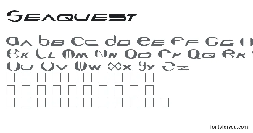 Шрифт Seaquest – алфавит, цифры, специальные символы