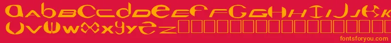Fonte Seaquest – fontes laranjas em um fundo vermelho