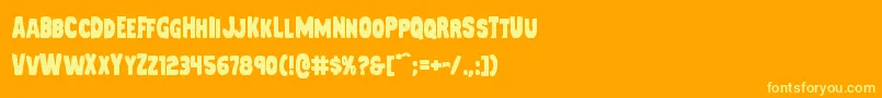Mysterymobile Font – Yellow Fonts on Orange Background