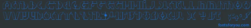 フォントQuest2s – 黒い背景に青い文字