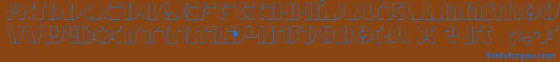 フォントQuest2s – 茶色の背景に青い文字